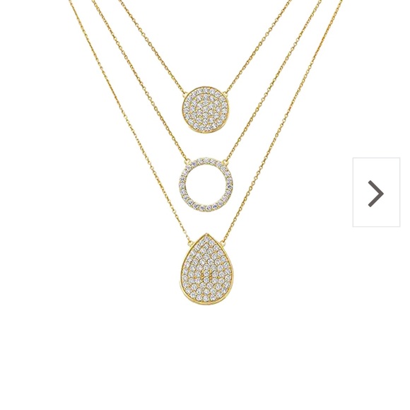 Jennifer Miller - Pave CZ Triple Layer Necklace - Picture 2 of 5